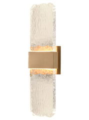 Glacial 2Lt LED IP54 Wall Lamp - Brass