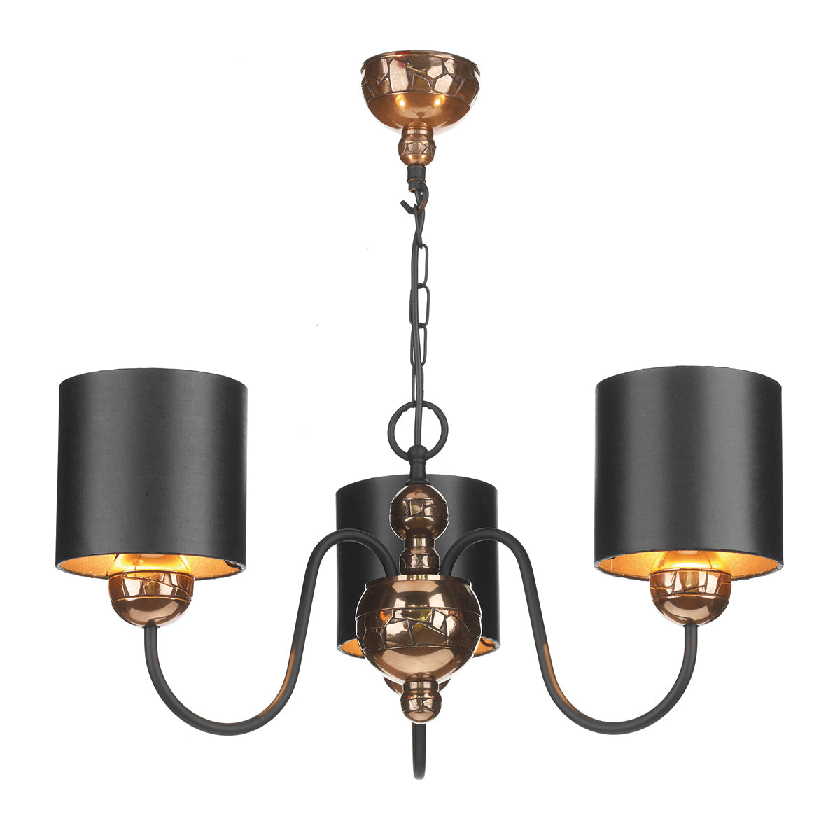 David Hunt Garbo 3/6Lt Multi-Arm Pendant Bronze Complete With Black Bronze Shades