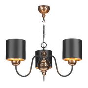 David Hunt Garbo 3/6Lt Multi-Arm Pendant Bronze Complete With Black Bronze Shades