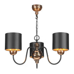 Garbo 3/6Lt Multi-Arm Pendant Bronze Complete With Black Bronze Shades