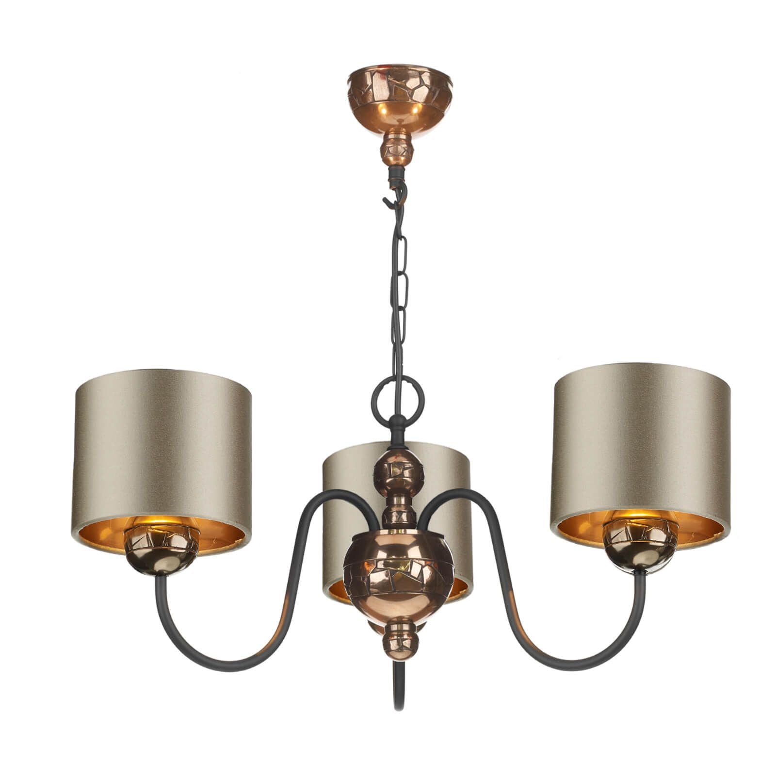 David Hunt Garbo 3/6Lt Multi-Arm Pendant Bronze Complete With Black Bronze Shades