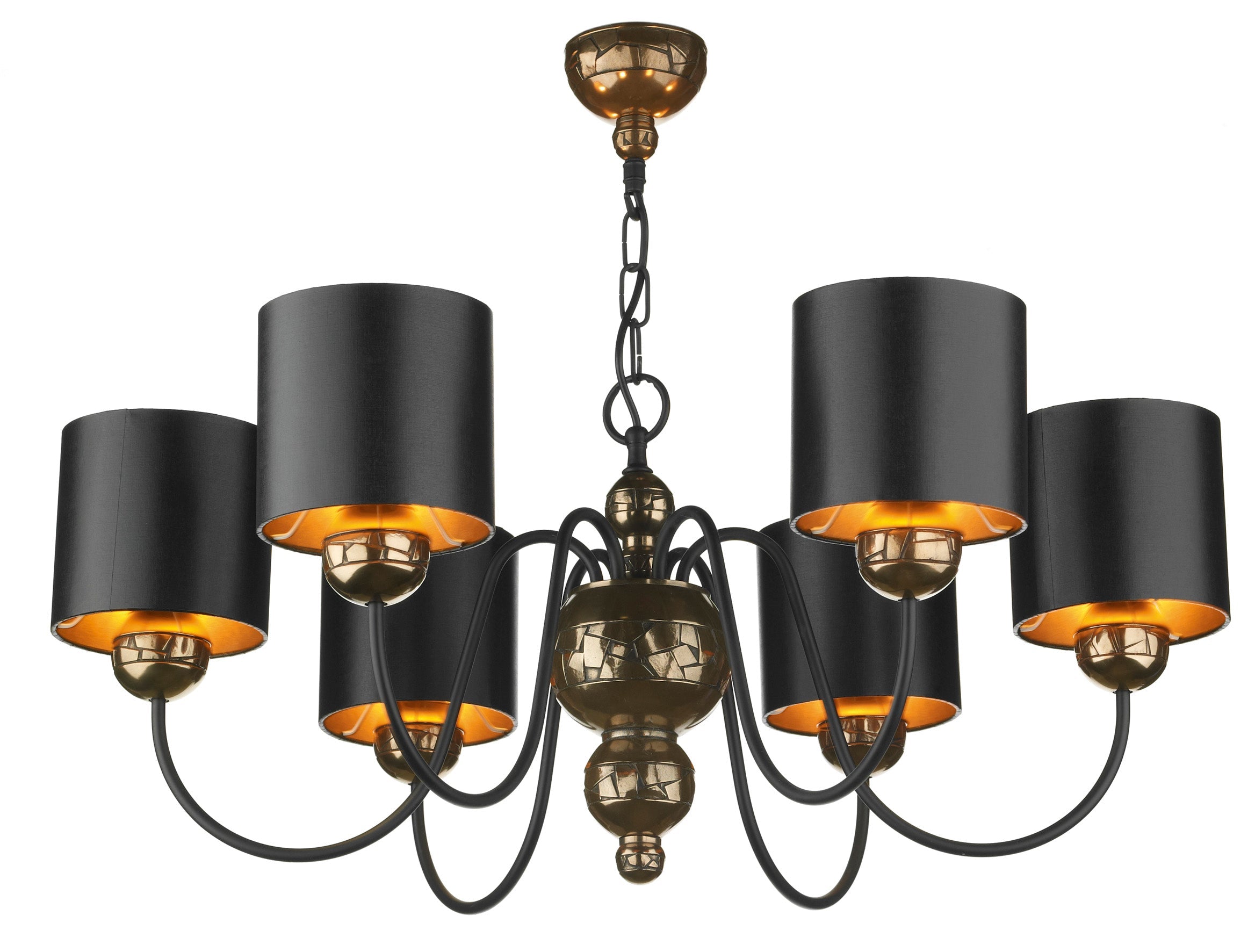 David Hunt Garbo 3/6Lt Multi-Arm Pendant Bronze Complete With Black Bronze Shades