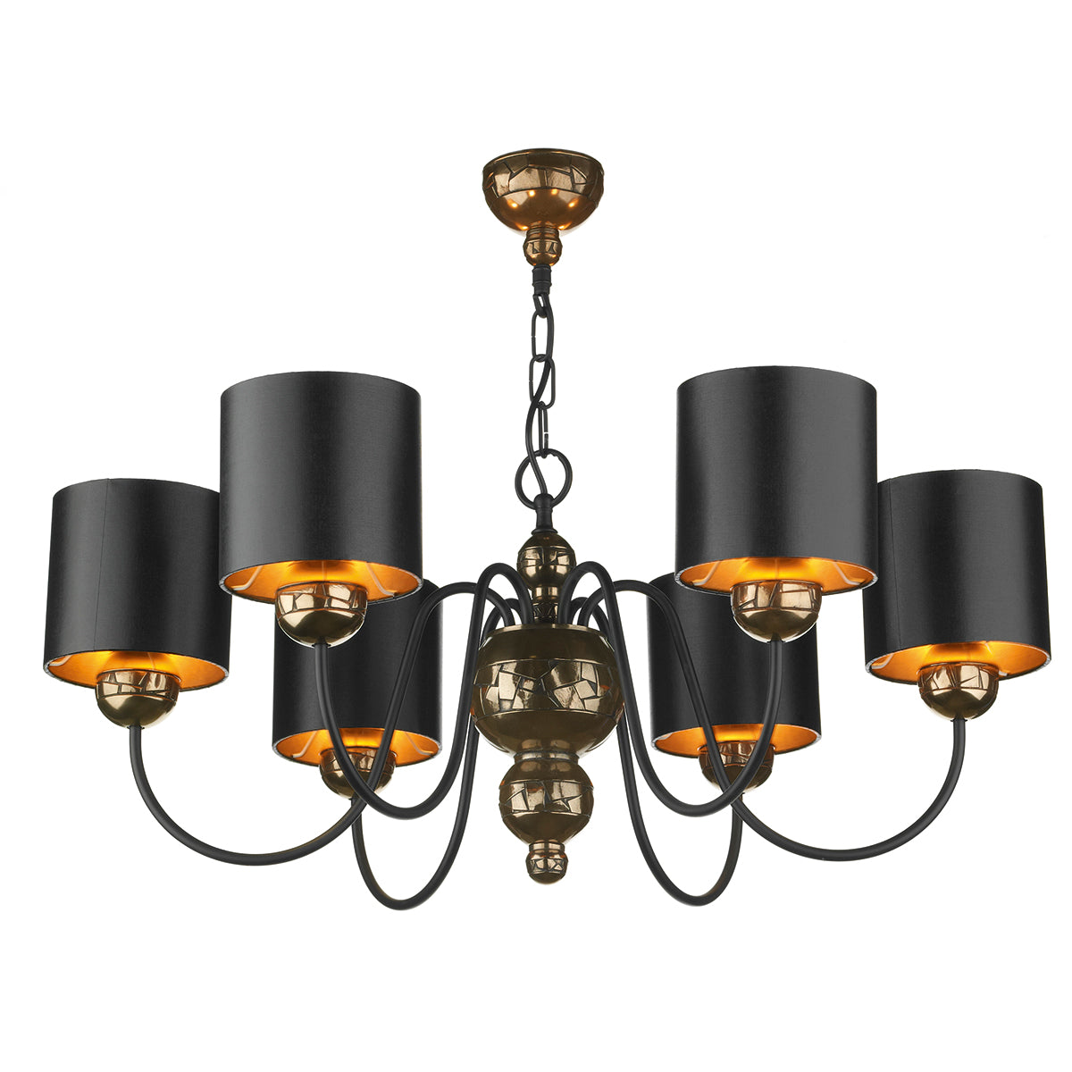 David Hunt Garbo 3/6Lt Multi-Arm Pendant Bronze Complete With Black Bronze Shades