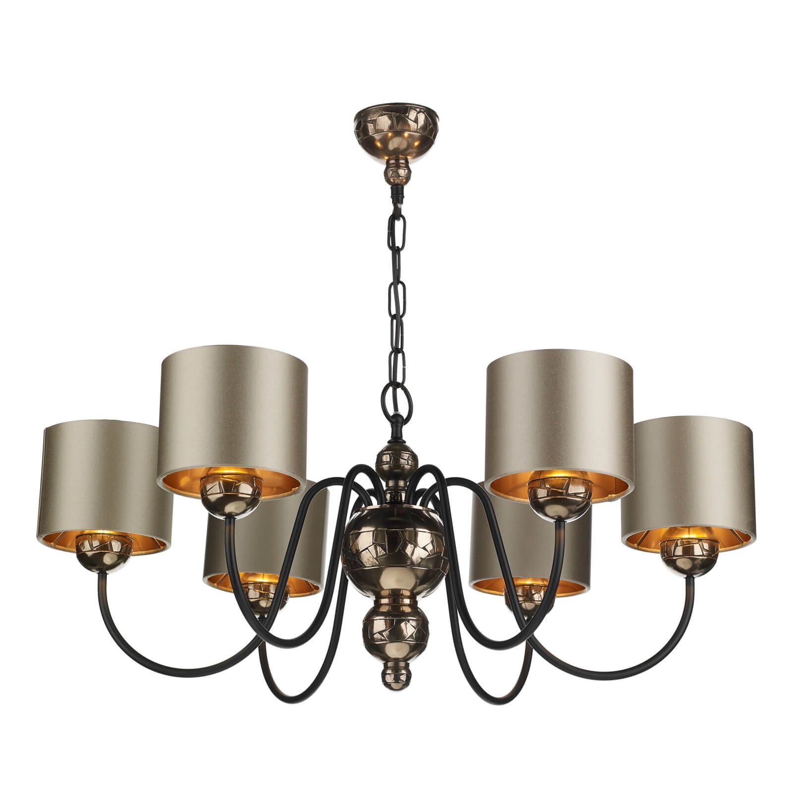 David Hunt Garbo 3/6Lt Multi-Arm Pendant Bronze Complete With Black Bronze Shades