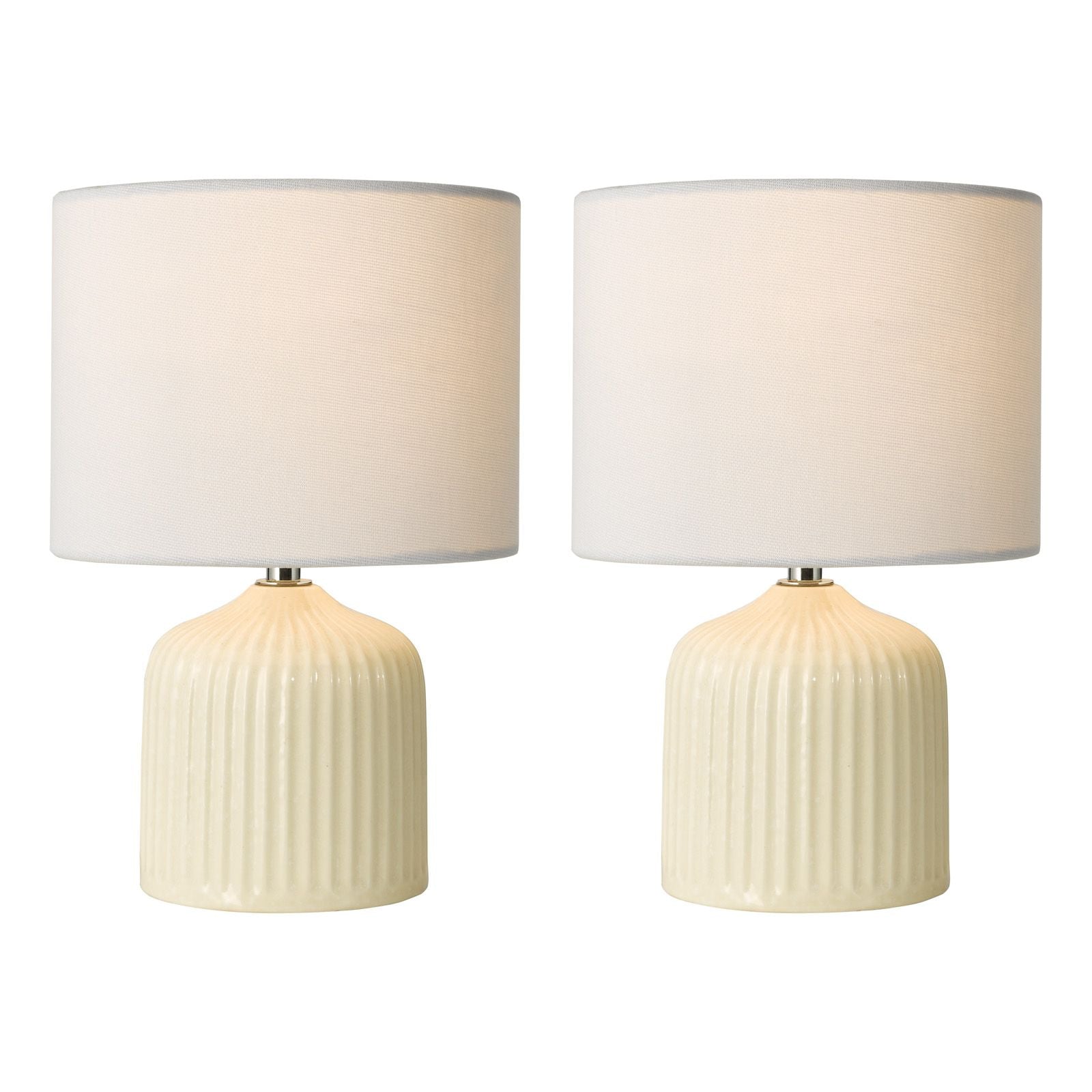 Gigi Twin Pack Table Lamp- Green/ Cream With Shades