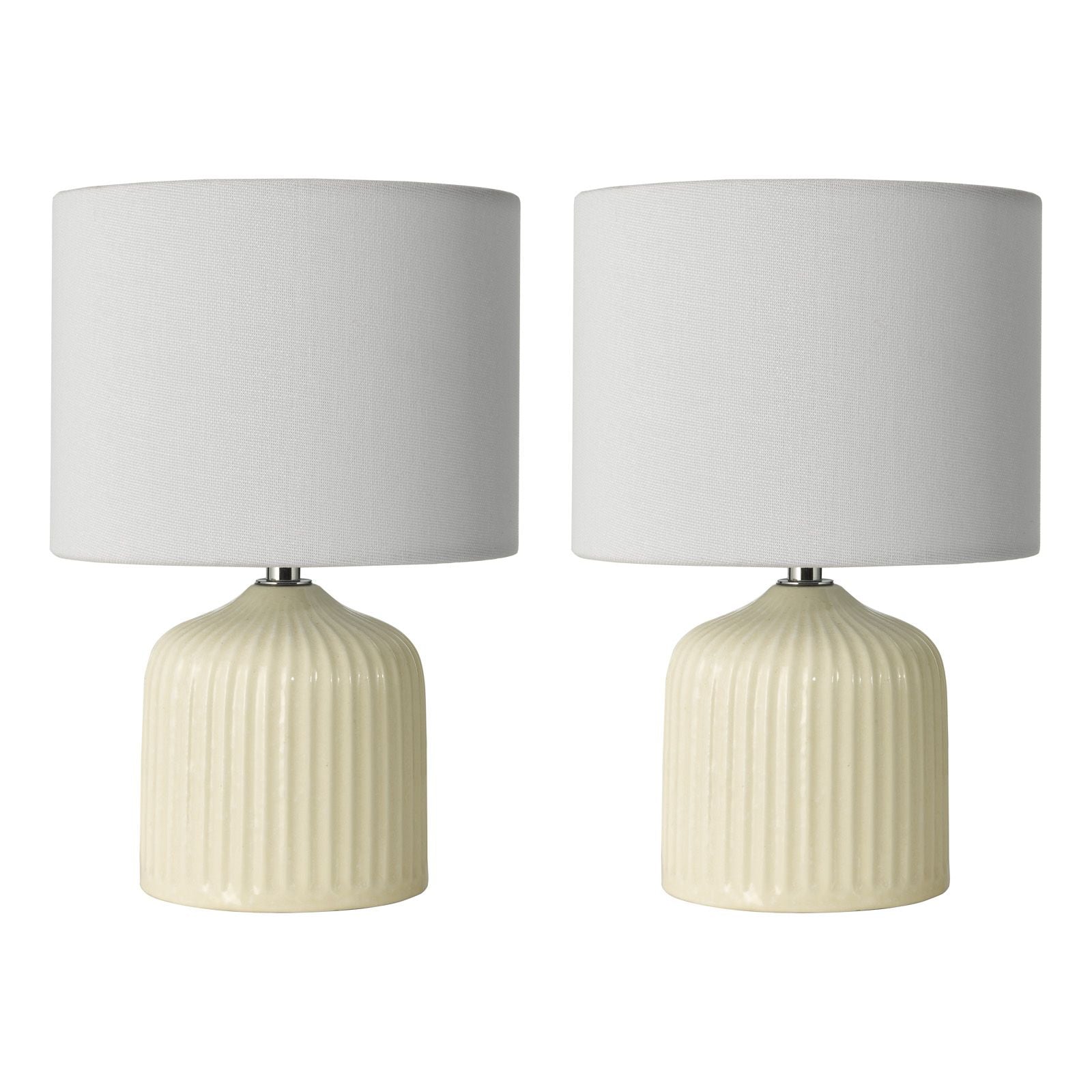 Gigi Twin Pack Table Lamp- Green/ Cream With Shades