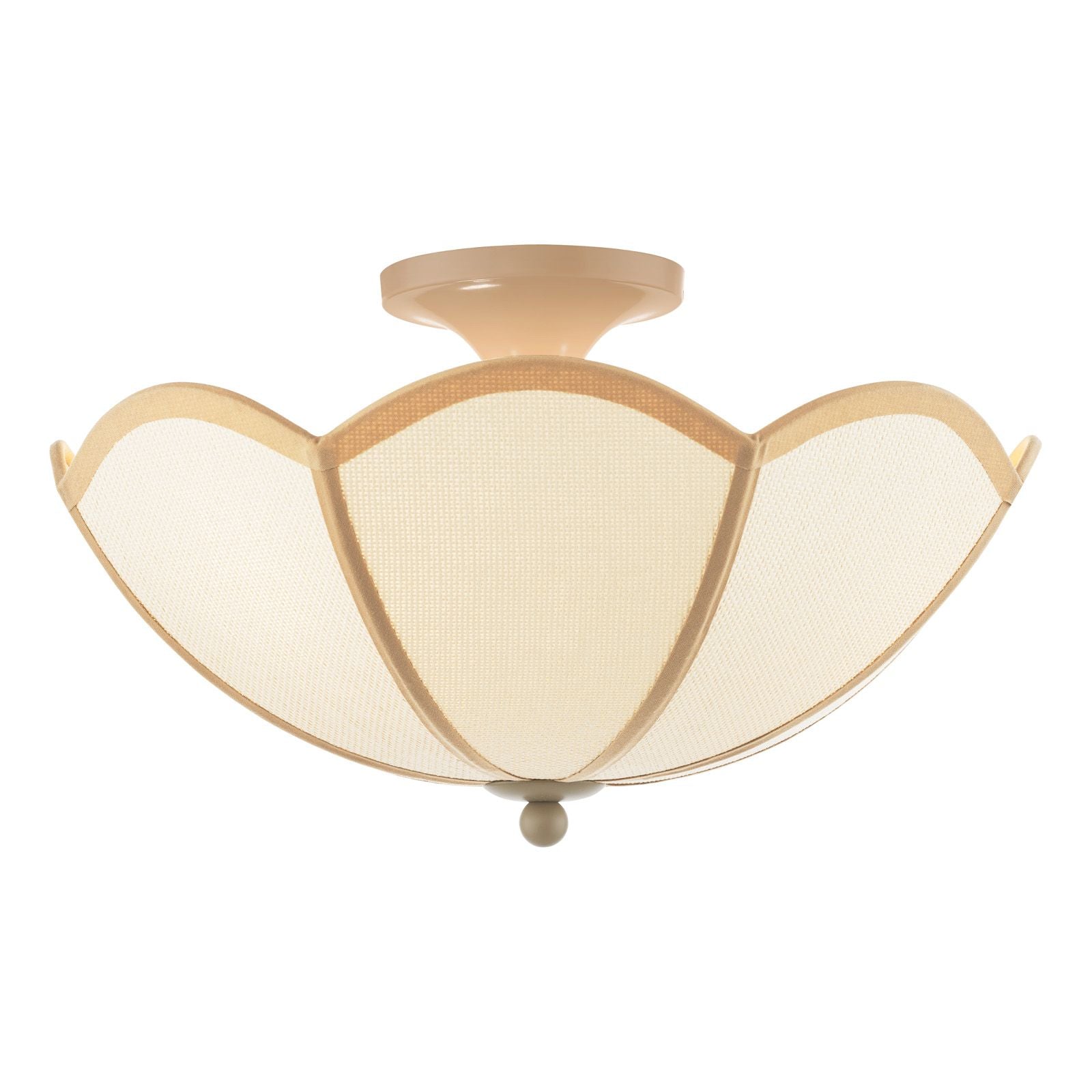 Giuliana 3 Light Semi-Flush- Rattan and Satin Taupe