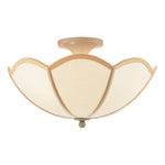 Giuliana 3 Light Semi-Flush- Rattan and Satin Taupe