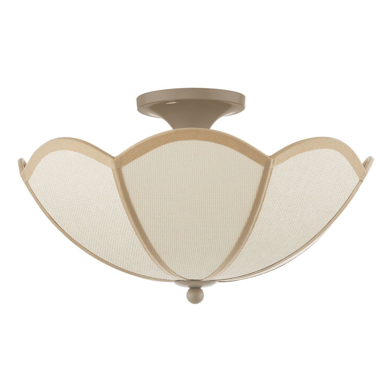 Giuliana 3 Light Semi-Flush- Rattan and Satin Taupe