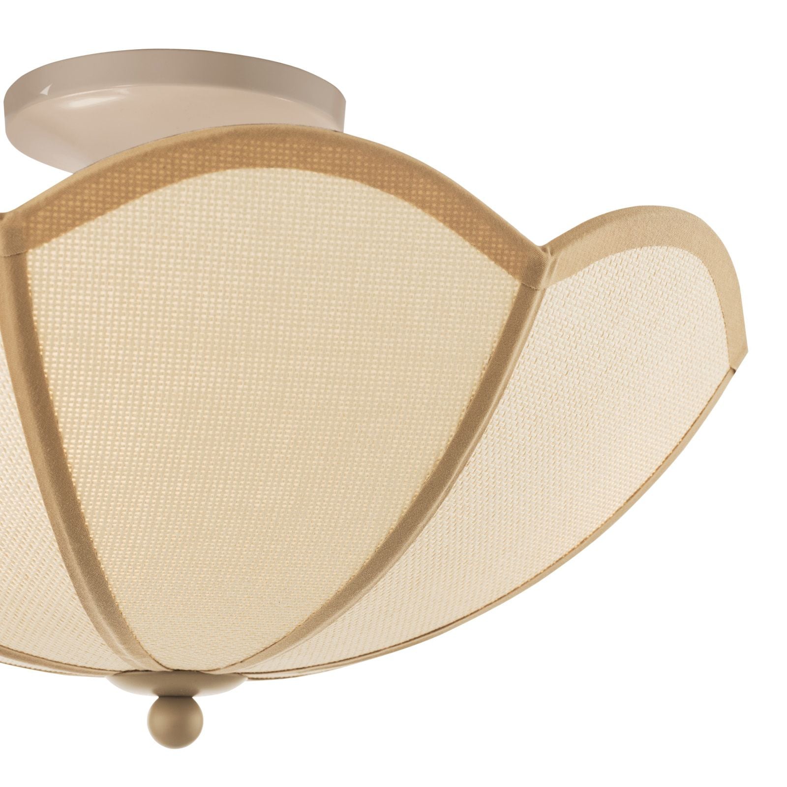 Giuliana 3 Light Semi-Flush- Rattan and Satin Taupe