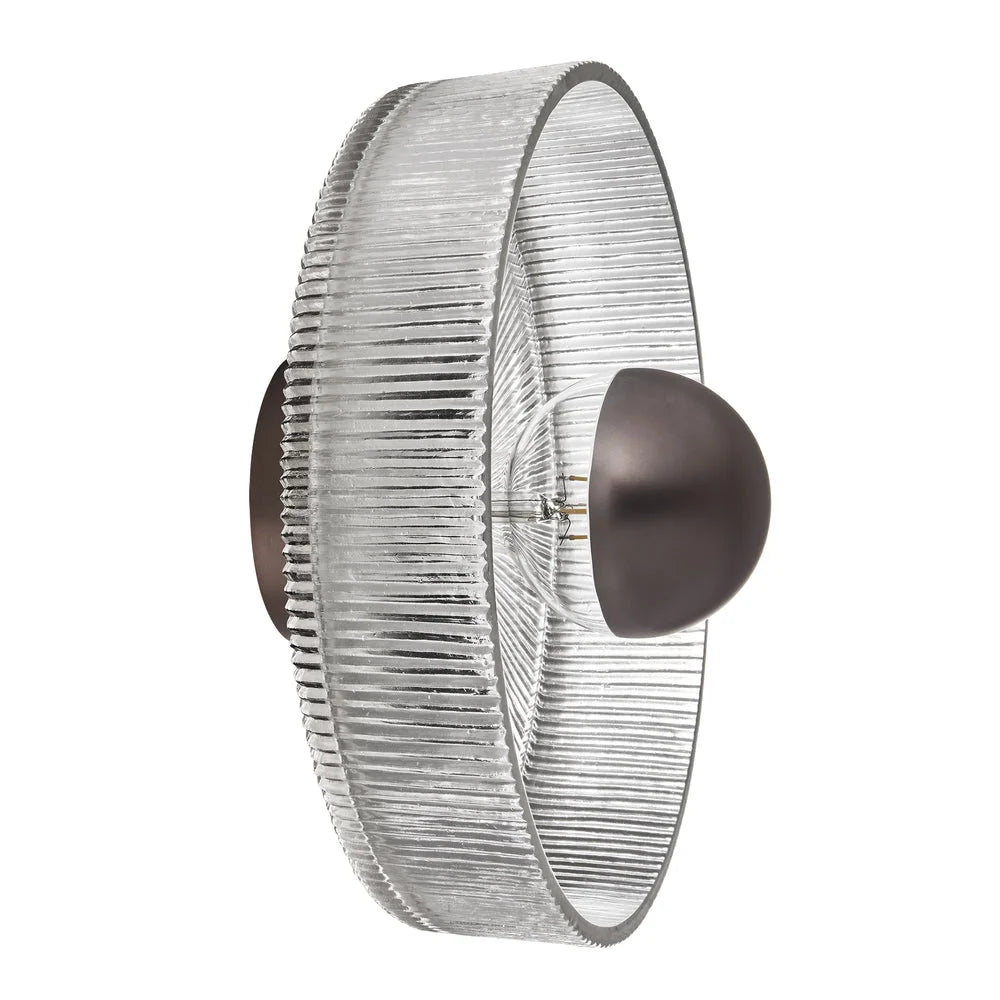 Ribbed Glass Dish Wall Diffuser- Brass/ Bronze Finishes