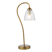 Glynis Table Lamp Antique Bronze/Polished Nickel & Ribbed Glass E14