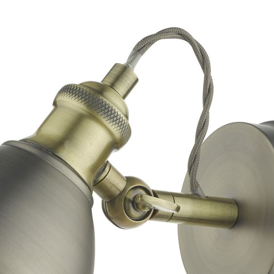 Governor Single Wall Spotlight - Antique Chrome & Brass
