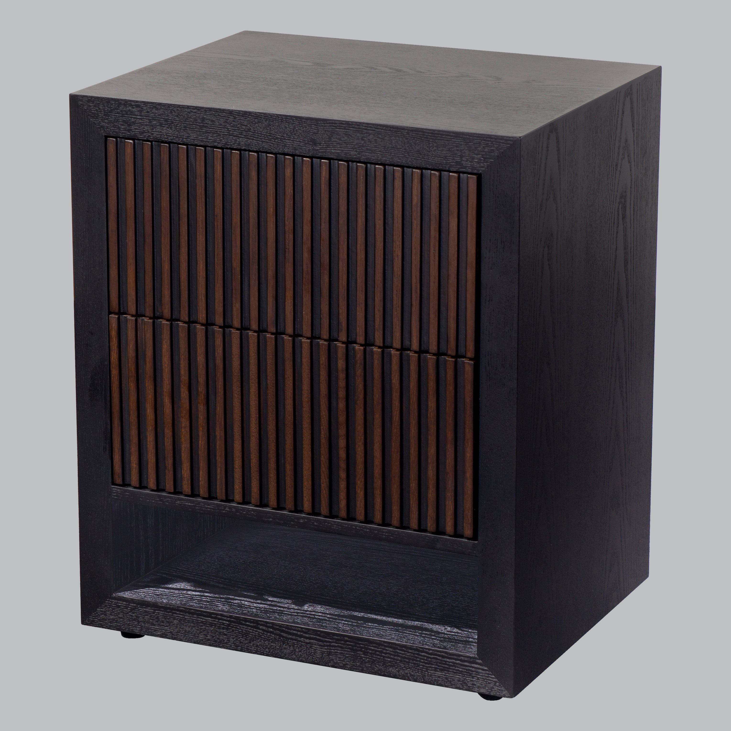 Grove 2 Drawer Side Table - White/Chocolate