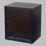 Grove 2 Drawer Side Table - White/Chocolate