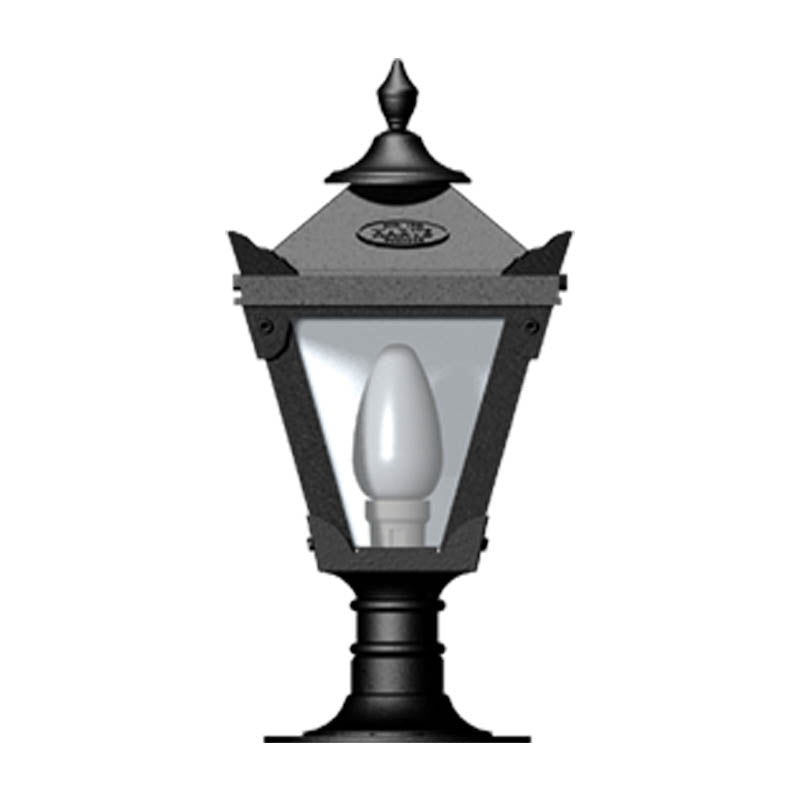 Kellor 1Lt Flat Pier Lamp - Cast Iron