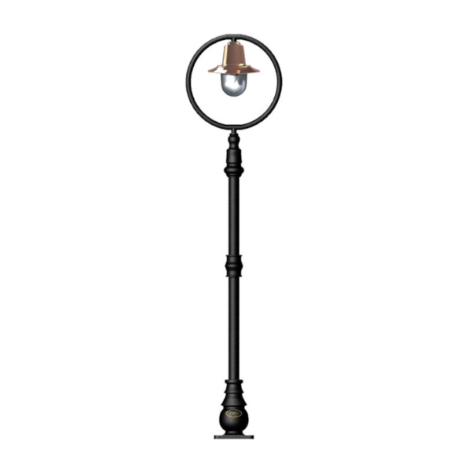 Station Master 1Lt Lamp Post - Cast Iron/Copper