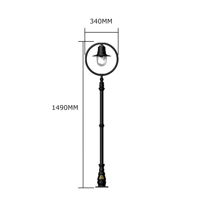 Station Master 1Lt Lamp Post - Cast Iron/Copper