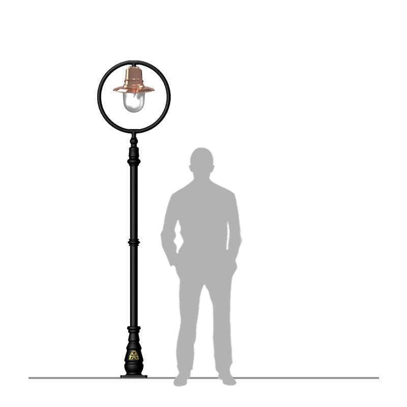 Station Master 1Lt Lamp Post - Cast Iron/Copper