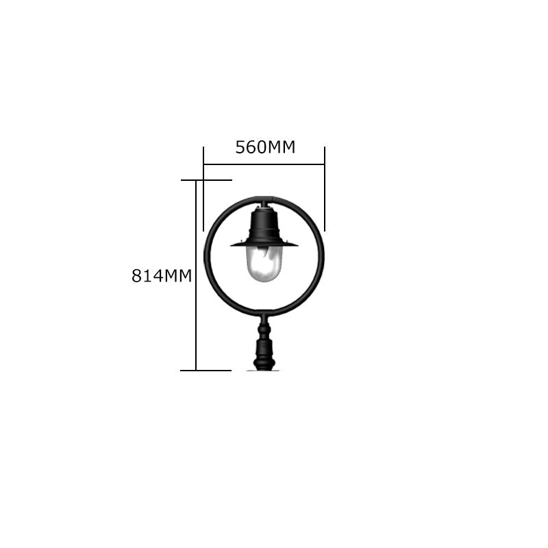 Bennett 1Lt Narrow Pier Cap Light - Cast Iron/Copper