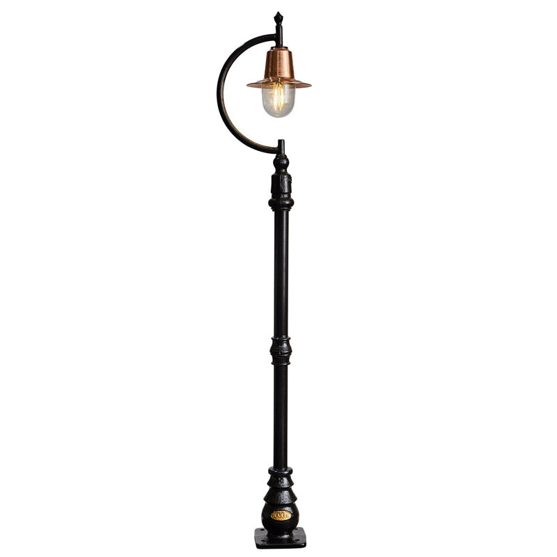 Rowsley 1Lt Teardrop Lamp Post - Cast Iron/Copper