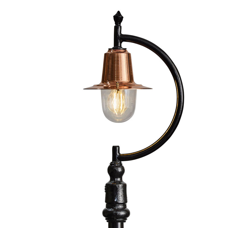Rowsley 1Lt Teardrop Lamp Post - Cast Iron/Copper