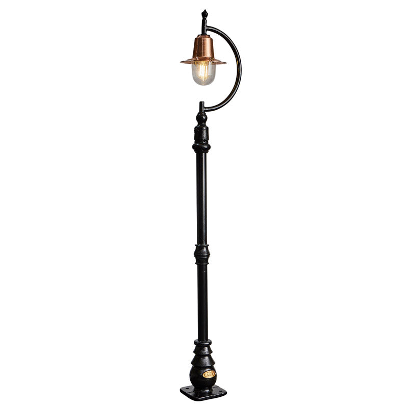 Rowsley 1Lt Teardrop Lamp Post - Cast Iron/Copper