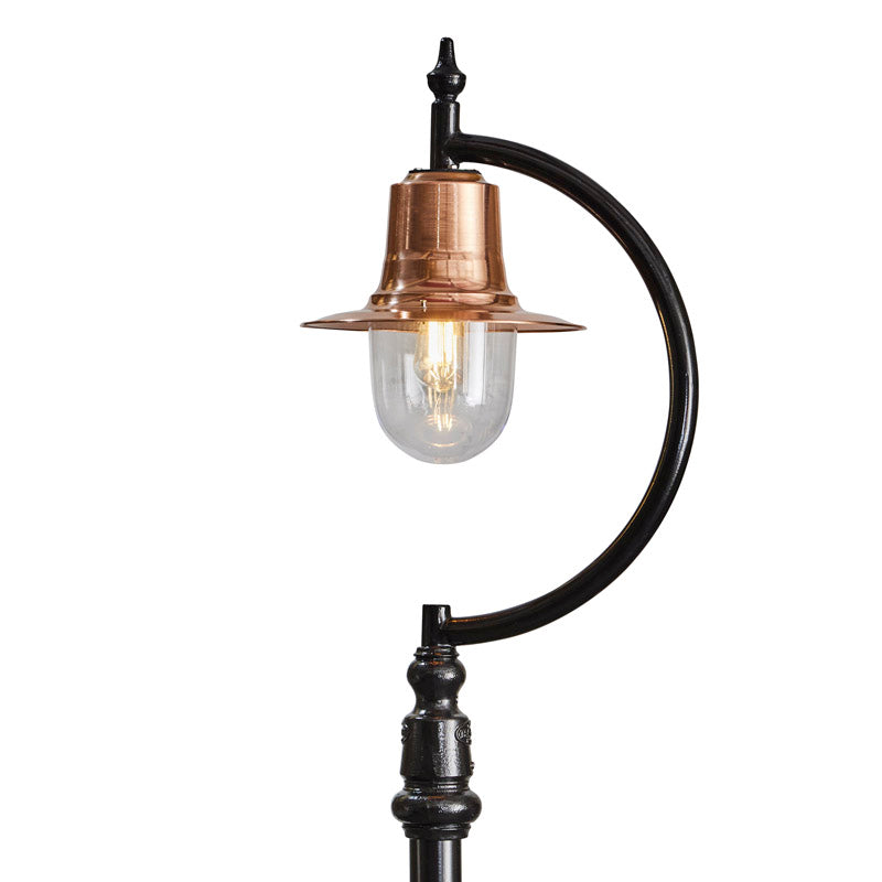 Rowsley 1Lt Teardrop Lamp Post - Cast Iron/Copper