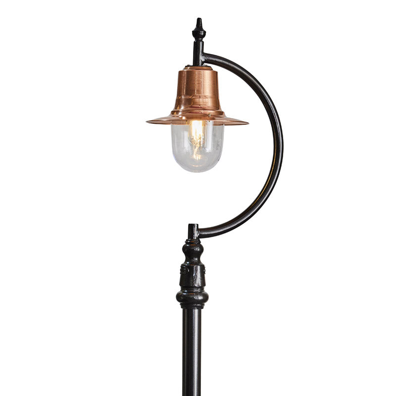 Rowsley 1Lt Teardrop Lamp Post - Cast Iron/Copper