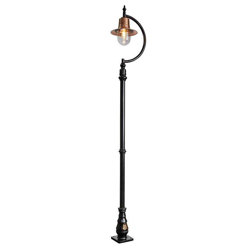 Rowsley 1Lt Teardrop Lamp Post - Cast Iron/Copper