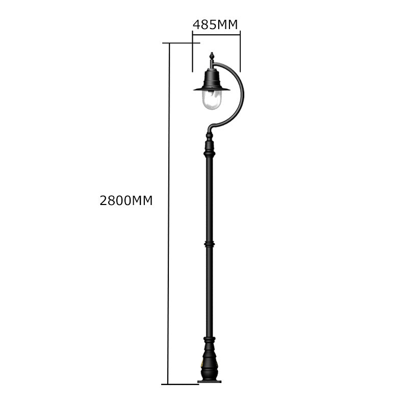 Rowsley 1Lt Teardrop Lamp Post - Cast Iron/Copper