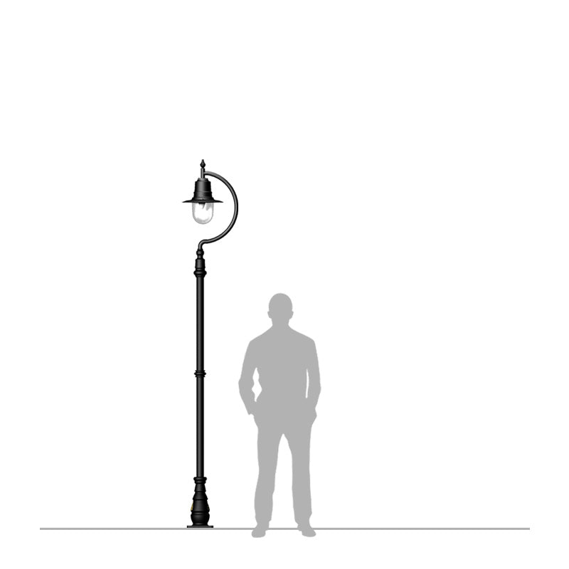 Rowsley 1Lt Teardrop Lamp Post - Cast Iron/Copper