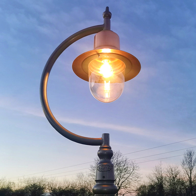 Rowsley 1Lt Teardrop Lamp Post - Cast Iron/Copper