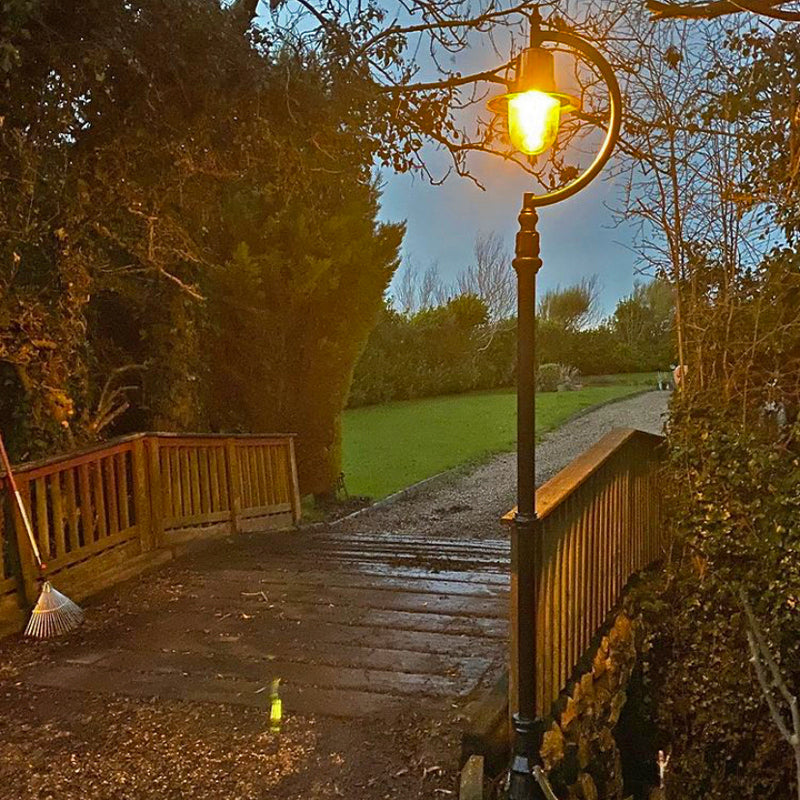 Rowsley 1Lt Teardrop Lamp Post - Cast Iron/Copper