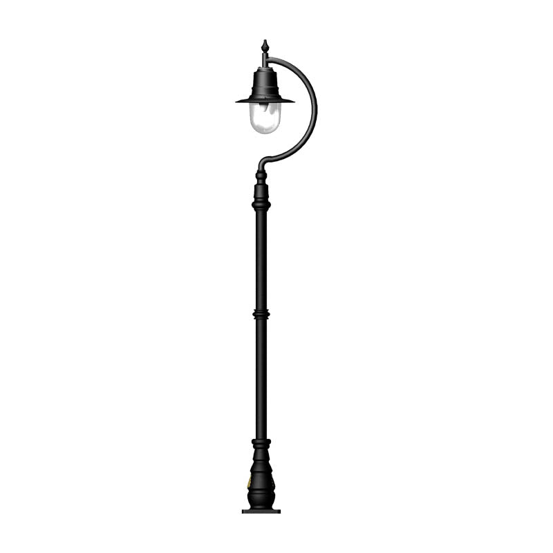 Rowsley 1Lt Teardrop Lamp Post - Cast Iron/Copper