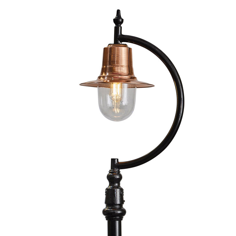 Rowsley 1Lt Teardrop Lamp Post - Cast Iron/Copper