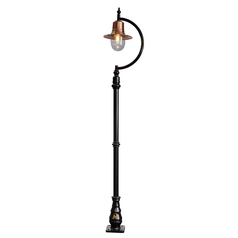 Rowsley 1Lt Teardrop Lamp Post - Cast Iron/Copper