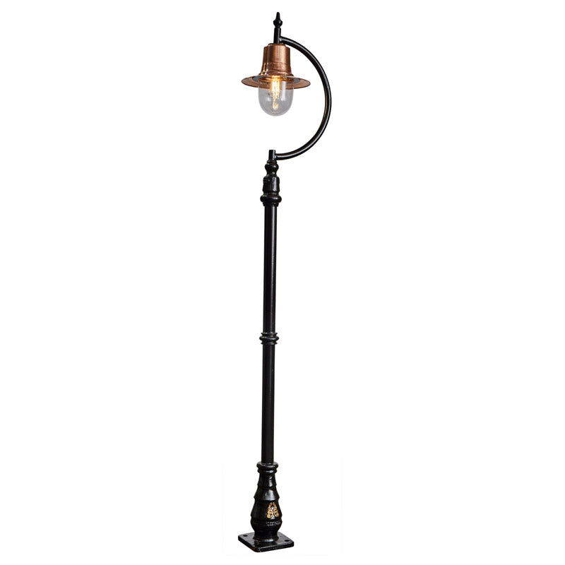 Rowsley 1Lt Teardrop Lamp Post - Cast Iron/Copper