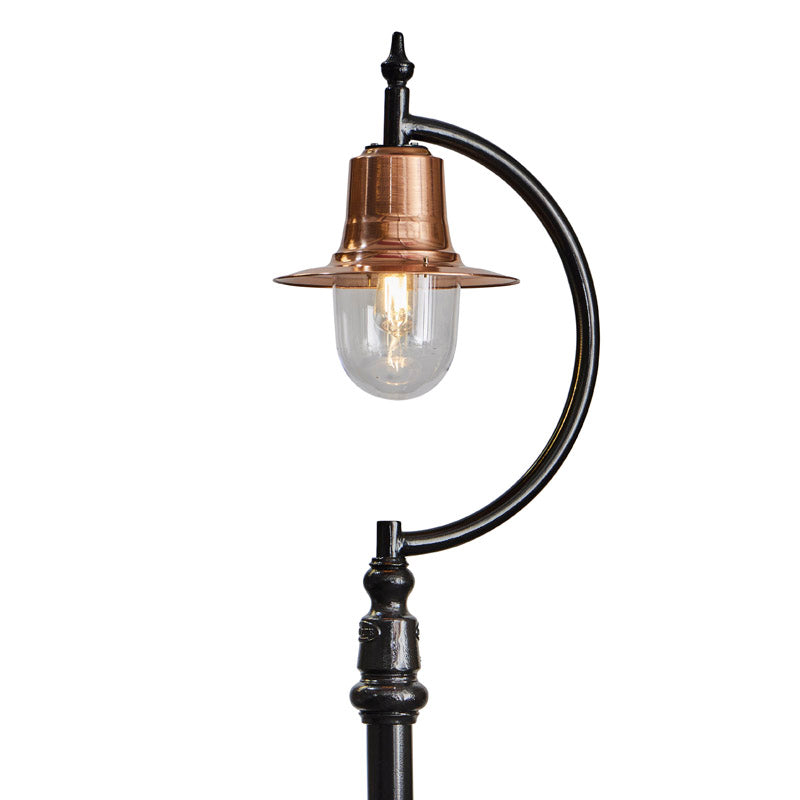 Rowsley 1Lt Teardrop Lamp Post - Cast Iron/Copper