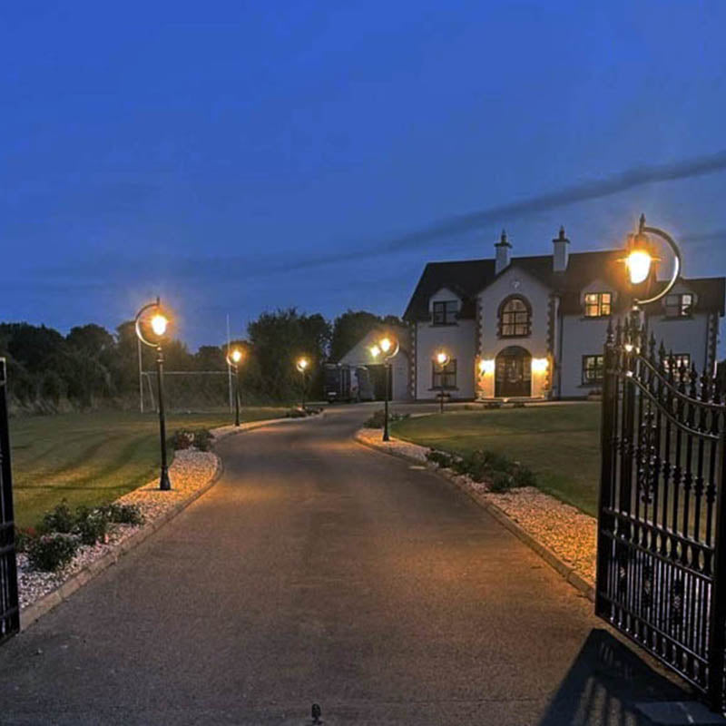 Rowsley 1Lt Teardrop Lamp Post - Cast Iron/Copper