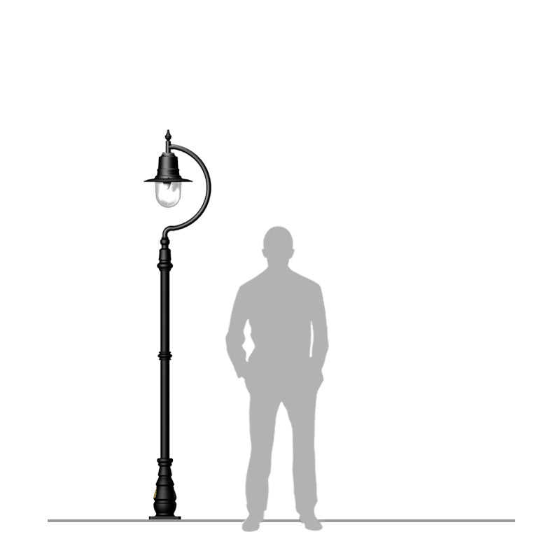 Rowsley 1Lt Teardrop Lamp Post - Cast Iron/Copper