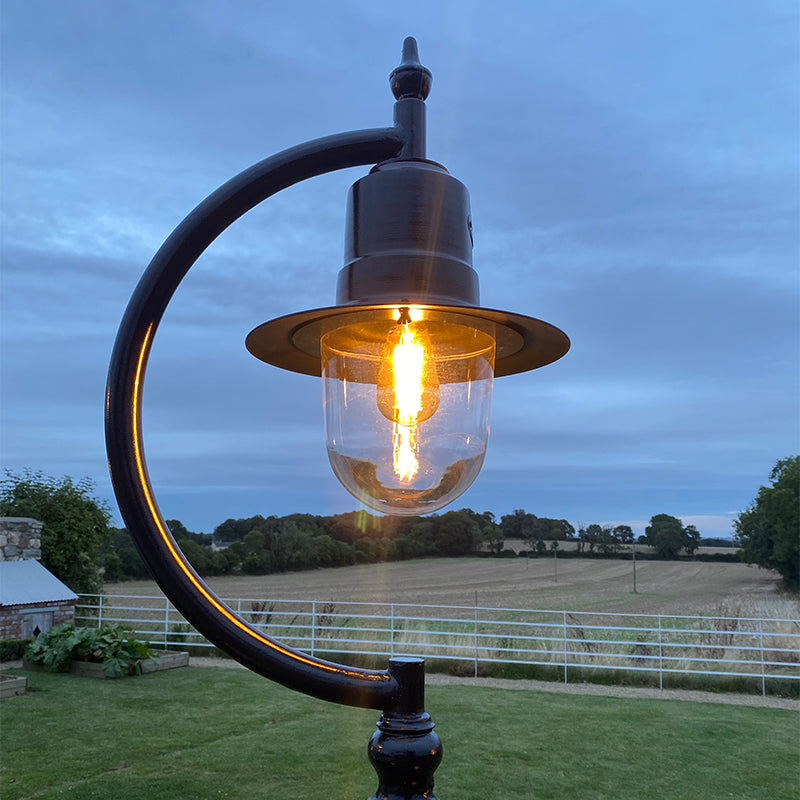 Rowsley 1Lt Teardrop Lamp Post - Cast Iron/Copper