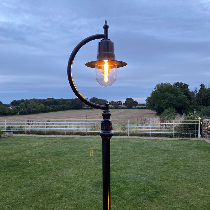 Rowsley 1Lt Teardrop Lamp Post - Cast Iron/Copper
