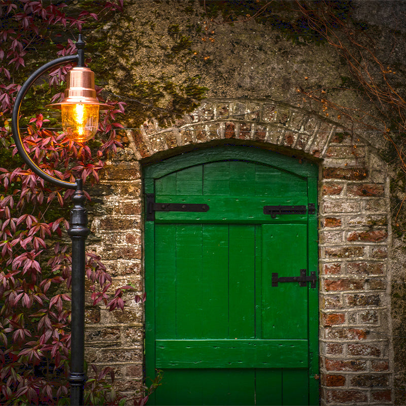 Rowsley 1Lt Teardrop Lamp Post - Cast Iron/Copper