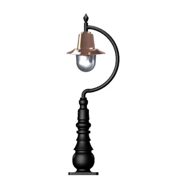 Tennyson 1Lt Teardrop Bollard - Cast Iron/Copper