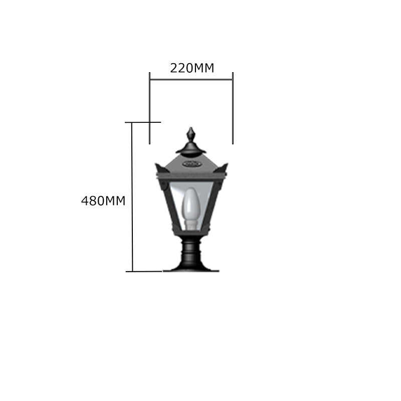 Kellor 1Lt Flat Pier Lamp - Cast Iron