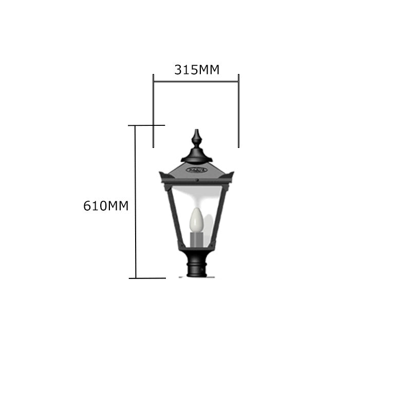 Keon Park 1Lt Narrow Pier Lamp - Cast Iron