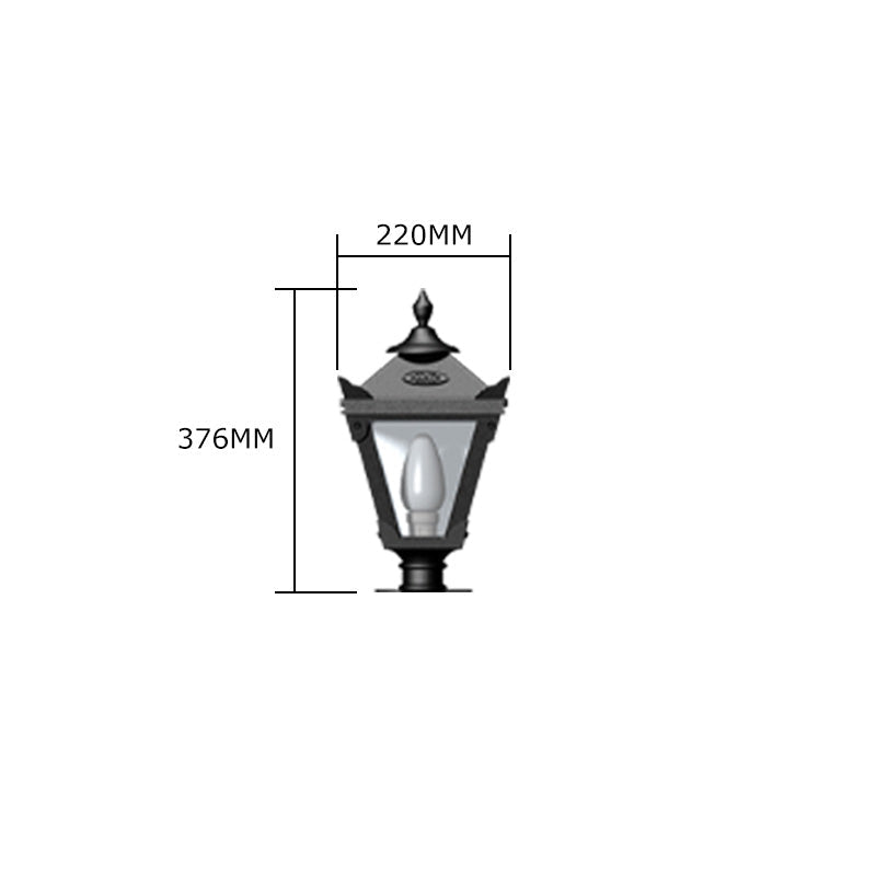 Gembrook 1Lt Flat Pier Lamp - Cast Iron