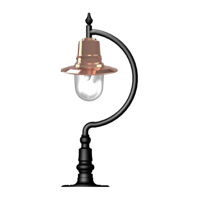Upfield 1Lt Teardrop Pier Light - Cast Iron/Copper