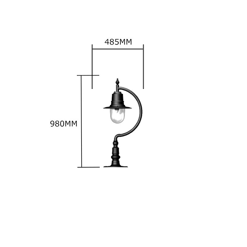 Upfield 1Lt Teardrop Pier Light - Cast Iron/Copper